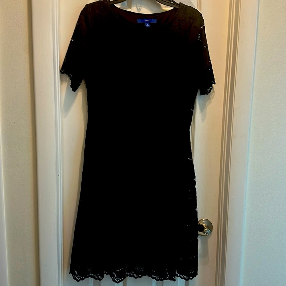 Black lace overlay dress size medium